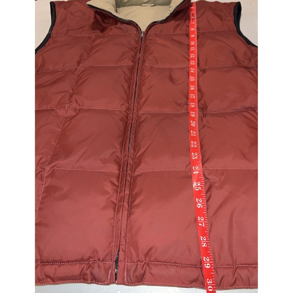 Eddie Bauer Down Puffer Vest Adult Extra Large Red Gray Reversible Goose Mens XL - Picture 7 of 16
